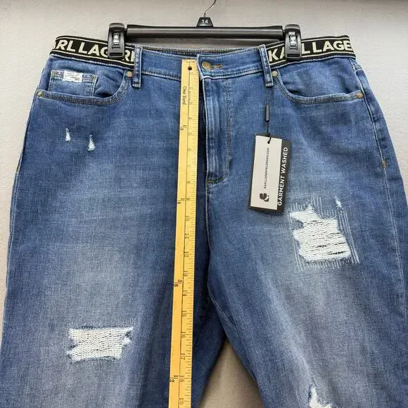 Karl Lagerfeld Paris Jeans Women's 16 Blue Cannes Straight High Rise L2TK2276 - Picture 10 of 14